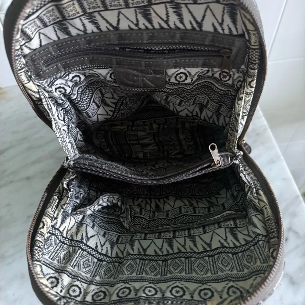 Free People Gray Mini Leather Backpack